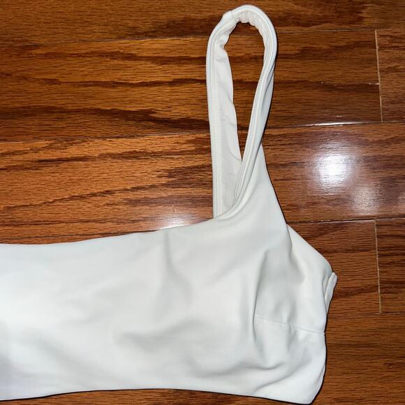 Aerie White Wide Scoop Neck Bikini Top Size Large - Picture 5 of 12